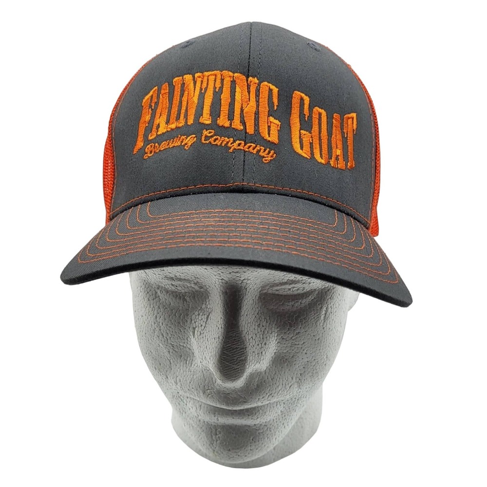 Fainting Goat Brewing Company Trucker Cap Black Orange Snapback One Size